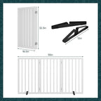 Semiocthome Freestanding Dog Gate 32" Tall, 3-Panel Foldable Dog Gates for Doorways Stairs House, Pet Gate Indoor with 2 Metal Stands, White