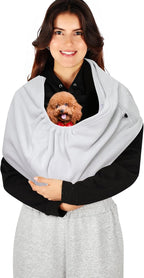 Cat Sling Carrier, Hands-Free Pet Sling for Small Dogs & Cats | Ultra-soft polar fleece, machine washable, fits 3-14 lbs, Perfect for indoor snuggling & outdoor walks, Large, Grey