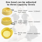Cool Kids Collapsible Dog Bowl Travel Portable Anti-Tip Double-Sided | 2-In-1 Slow Feeder & Hydration, Catnip Scent, Abs+Tpe Sturdy Build, Fits Small Medium Pups, Hiking Camping Gear