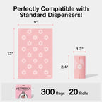 VETRESKA Dog Poop Bags, Lavender Scented Pet Waste Bags, 300 Counts | Leak Proof & Extra Thick Waste Bags for Dog Walking and Cat Litter, 20 Refill Rolls, 9 * 13 inches
