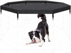 Artmalle Dog Playpen Top Cover Only, 8-Panel 24-Inch Octagonal Mesh, Black | Mesh top cover fits most 8-panel, 24-inch-wide octagonal dog pens, adding shade, airflow and jump-out protection. Cover only.