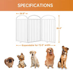 SNUOWU 3 Panles Full Matel Freestanding Dog Gates, 72" Extra Wide 36" Tall Free Standing Dog Pet Gate for Indoor & Outdoor. Foldable Pet Fences for Doorways, House, Stairs, Porch, Deck, Yard