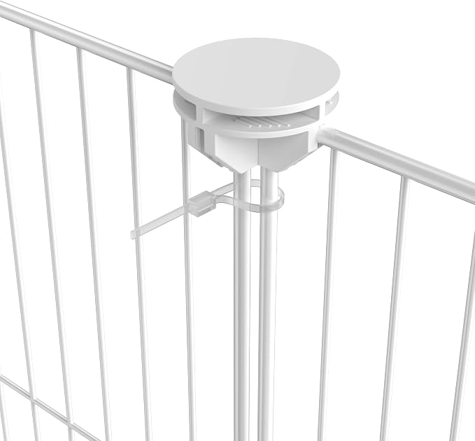 Pet Playpen, Small Animal Cage DIY Wire Fence with Door 15 Panels, White | Portable Yard Fence for Indoor or Outdoor, for Small Animal, Puppies, Kitties, Bunny, Guinea Pigs, Turtle