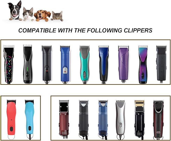 Detachable Ceramic Pet Blades Compatible with Andis & Oster A5 Grooming | Compatible with Andis, Oster A5, Wahl KM10 Series Clippers | 0.25mm-13mm Cut Length, 8 Pack Blades,Silver