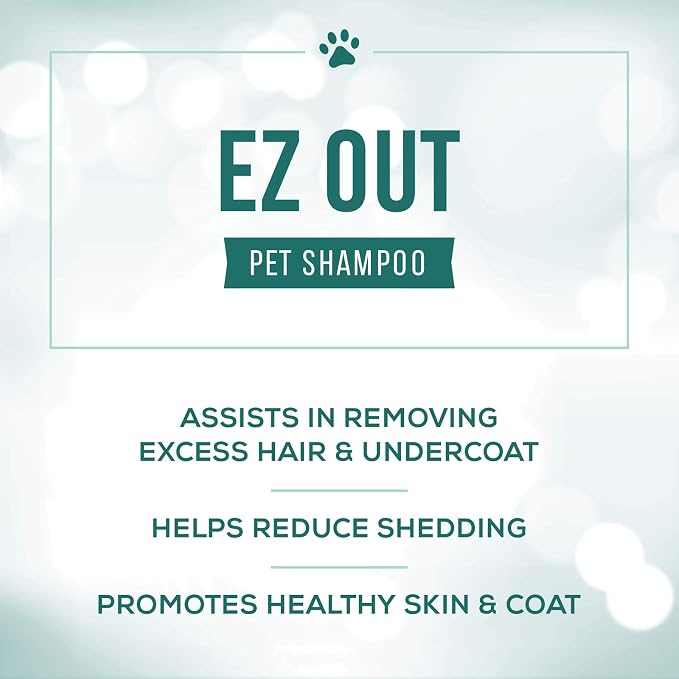 Nature's Specialties EZ Out Deshedding Ultra Concentrated Dog Shampoo for Pets, Makes up to 4 Gallons, Natural Choice for Professional Groomers, Removes Unwanted Hair, Made in USA, 1 Gal