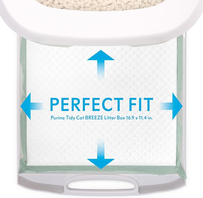 Paw Inspired Cat Pads, Original/Unscented, 16.9 x 11.4 Inch, 20 Count | Generic Refills for Tidy Cats Breeze Litter Box System, Super Absorbent Pee Pads, Kitty Litter Liners for Easy Cleaning