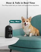 Dzees 2K Indoor Security Camera, 360° WiFi Pet Camera with Phone App | 5GHz and 2.4GHz WiFi, wired design, 2-way audio, motion tracking, night vision