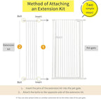 Lumizone Extra Tall Cat Gate Extension Kit 55.12" High 12.6" Wide White | Tall Pet Gate Dog Gate for Doorway Hallway Stairs Pressure Mounted Extra Wide 1.37" Gap No Drilling
