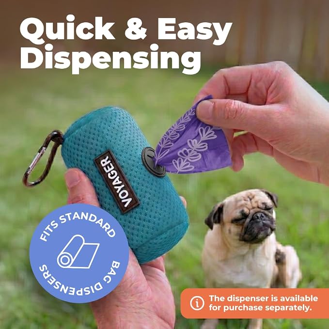 Best Pet Supplies Poop Bags for Dogs - Lavender, 240 Count | Scented, Leak-proof, Easy-Tear perforations, 15 Thick Bags per roll, Outdoor Walking & Travel, Fits Standard Holders