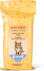 Burts Bees for Pets Kitten Grooming Wipes with Buttermilk, 50 Count, 6-Pack | Waterless bath wipes clean face, paws, tail, and coat, gentle alternative to bathing for indoor cats