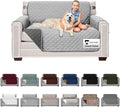 Sofa Shield® Couch Loveseat Covers for Dogs, Reversible Furniture Protector with Strap, Stain and Tear Resistant Cushion Cover, 54 inch Seat, Machine Washable Slipcover Pets, Cats, Light Gray Charcoal