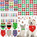 Sadnyy 86 Pcs Christmas Dog Bows Bandanas Neckties Bowties Hairpins Pets by Sadnyy