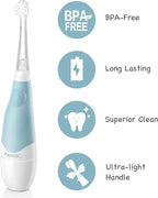 Papablic Baby Sonic Electric Toothbrush for Aged 0-3 Toddler, Blue | BabyHandy 2-Stage Toddler Electric Toothbrush for Babies and Toddlers Ages 0-3 Years