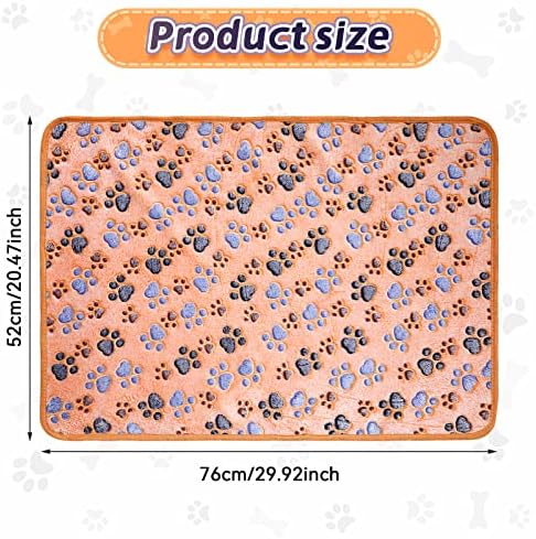 Tatuo 4 Pcs Fleece Dog Blanket for Puppy Cat, Coffee, 30 x 20.5 in, Paw - Image 3