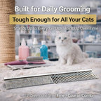 Warren London Cool Cat Greyhound Style Comb – 7.5" Professional Copper Cat Grooming Comb with Fine & Coarse Teeth, Rounded Pins for Detangling/Sensitive Skin, Deshedding & Dematting
