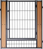 Furniture Style Dog Playpen 32" H, Door Panel, Oak | Indoor/Outdoor Use, Heavy-duty Metal, DIY Layouts, Easy Access, For Small & Medium Dogs, Easy setup