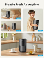 GoveeLife Smart Mini Air Purifier for Bedroom, with App & Alexa Control | HEPA Filter, Portable Air Cleaner with 3 Speeds, 2 Modes, Aroma for Pet Hair, Odors, Pollen, Home, Black