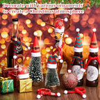 Weewooday 12 Pcs Mini Christmas Santa Hat Scarf Set, Small, Snowflake - Image 4