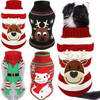 4 Pieces Christmas Dog Sweaters - Holiday Puppy Snow Elk Reindeer Snowman Elf Winter Knitwear Warm Clothes Funny Party Cosplay Dress for Small to Medium Dogs Cats (Medium) by Weewooday