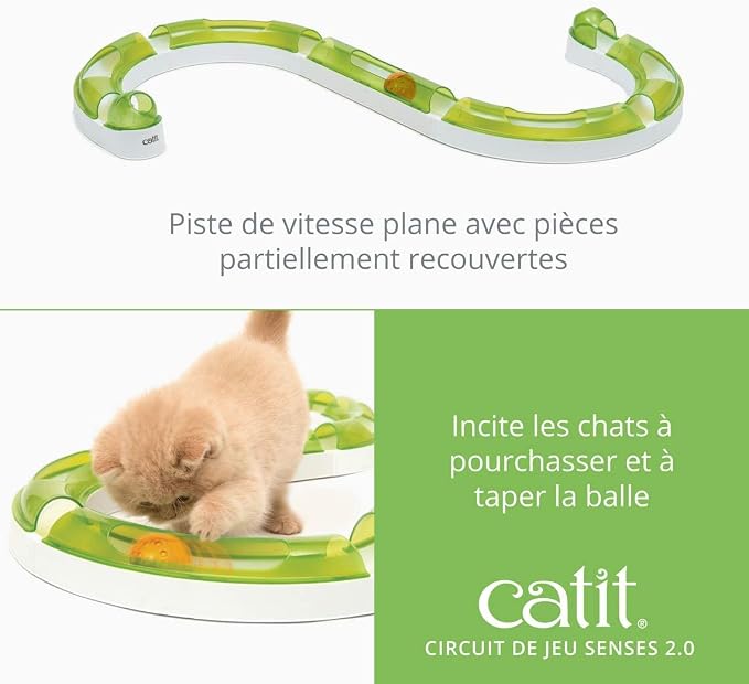 Catit Senses 2.0 Play Circuit Interactive Cat Toy - 8-Piece | Closed-Track Ball Toy for All Breed Sizes