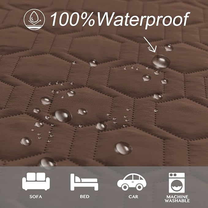 Tcksstex Waterproof and Anti-Slip Dog Bed Cover and Pet Blanket Sofa Pet Bed Mat car Incontinence Mattress Protectors Furniture Couch Cover for Most Cats Dogs, Pets（30x70-Chocolate）