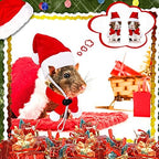 Weewooday 12 Pcs Mini Christmas Santa Hat Scarf Set, Small, Classic Style - Image 6