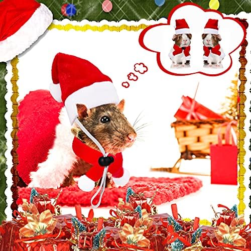Weewooday 12 Pcs Mini Christmas Santa Hat Scarf Set, Small, Classic Style - Image 6