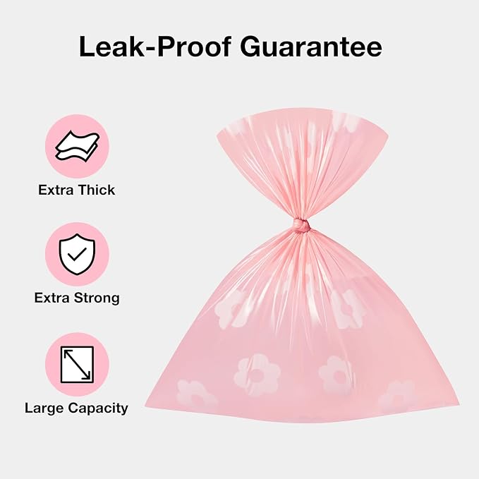 VETRESKA Dog Poop Bags Dispenser with Lavender Scented Bags, 105 Counts | Leak Proof and Extra Thick Pet Waste Bags for Walking Dog and Cats Litter, 1 Bag Holder and 7 Rolls
