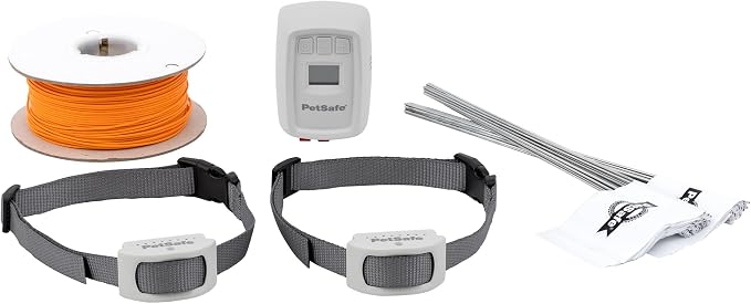 PetSafe Classic In-Ground Fence, 2 Dog, Up to 1/3 Acre | Includes 2 Collars, Tone, Vibration, & Static Correction, Waterproof, Rechargeable, Expandable Up To 5 Acres
