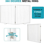 Snagle Paw Extra Wide Dog Gate,Free Standing Dog Fence with Door, Up to 52 Inch Wide Pet Gate with Support Feet for Stairs, Hallways, Doorways, Yard (White, 2 Panels)