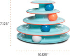Catstages Chase Meowtain 4-Tier Interactive Cat Track Toy – 4 Spinning Balls, Non-Slip Base, Ideal for Indoor Cats, Blue