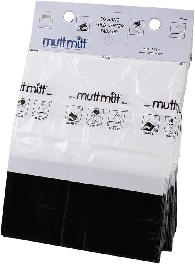 Mutt Mitt® 2-Ply Dog Waste Station Header Bags, 100 Count | Same Mutt Mitt® bags found in dog waste stations, 2-ply mitten design, 300% thicker than mini roll bags
