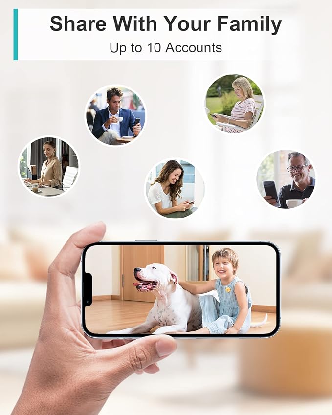 WUUK 4MP Indoor Wired Security Camera, Baby Monitoring, No Subscription | 24/7 Recording, Motion/Human/Crying Detection, Night Vision, 2 Way Talk, Magnetic Stand, Compatible with Alexa & Google