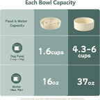 Havniva Elevated Slow Feeder Dog Bowls, Ceramic Dog Bowl Slow Feeder Set | 1.6 Cups Raised Slow Feeding Bowl for Medium Breed, 7.3” Dog Water Bowl with Wooden Stand, Puzzle Dog Slow Feeder, Non-slip