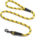 Mendota Pet Snap Leash - British-Style Braided Dog Lead, Made in The USA - Black Ice Yellow, 1/2 in x 6 ft - for Large Breeds