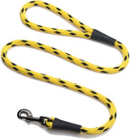 Mendota Pet Snap Leash - British-Style Braided Dog Lead, Made in The USA - Black Ice Yellow, 1/2 in x 6 ft - for Large Breeds