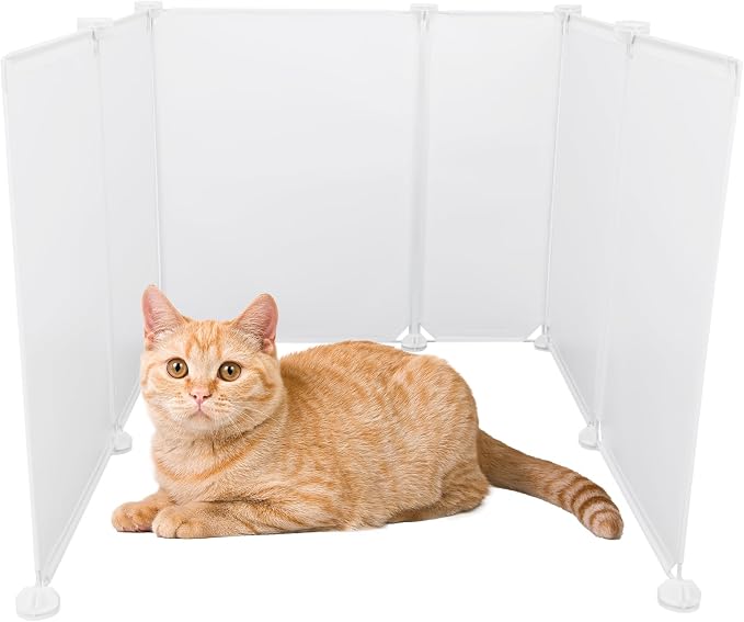 FHTONGE Large Cat Litter Box Enclosure Splash Guard to Protect Wall Floor | Cat Litter Pan Spill Proof Barrier, Universal Kitten Toilet Box Cover Hideaway Divider, Pee Shield Privacy Screen Surround