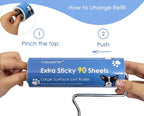 4-Pack Lint Roller Refills - 6.3 inch Width, 90 Sheets per Roll (360 Sheets Total)