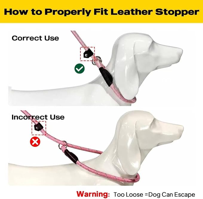 Fida Duarble Slip Leads for Dogs, 4 FT x 1/2" Heavy Duty Dog Loop Leashes, Comfortable Strong Rope Slip Leash for Small Dogs and Puppies, No Pull Pet Training Lead with Highly Reflective(1/2", Pink)