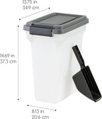 IRIS USA Dog Food Storage Container, Up to 13 lbs, Dark Gray, Made in USA | Includes 2-Cup Scoop, Airtight Seal, BPA-Free, Bird Seed, Cat food, Treats, Keeps Kibble Fresh, Pellets