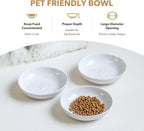 Havniva Ceramic Cat Bowls, Shallow Cat Dishes, Cat Food Plate Set of 3 | Wide Opening, 5.6” Cat Plates, Ceramic Cat Food Bowls for Wet & Dry Food, Non-slip Rubber Base, Whisker Friendly Cat Bowl