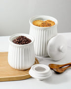 Hasense Kitchen Storage Containers, 35 oz Kitchen Canister with Airtight Lids, Cookie Candy Jar for Coffee Beans, Tea-leave, Sugar, Salt, Flour, Spice, Coffee Container, Housewarming Gift, White