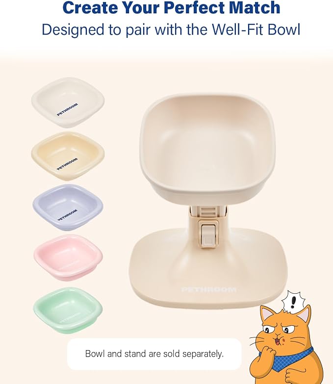 Well Fit Elevated Dog Bowl Stand, Beige