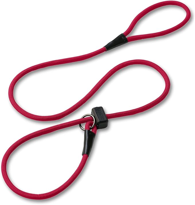 Fenrir Slip Leash 1.4m Professional Dog Training Lead to Stop Pulling, Perfect for Walks, Easy to Use, Spring Loaded Stopper, Light Weight and Durable (Red)