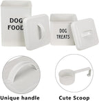 Morezi Farmhouse Dog Food Storage Container with Lid and Scoop, Pet Food and Treats Holder, Sturdy Canister Tins for Kitchen Countertop and Shelf, Great Gift for Pet Owners, 5 lbs