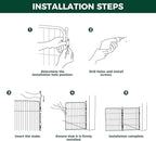 FXW Rollick Dog Playpen with Fence-to-Wall Anchors, 40" H, 8 Panels | Heavy-Duty & Easy setup Play Area, Flexible Boundaries, Indoor & Yard, For Medium & Large Dogs, Patented