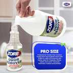 ZORBX Unscented Odor Eliminator Spray 64 Oz Refill, Hospital-Grade Formula | Permanent Odor Remover for Pet & Human Urine, Smoke & Strong Odors, Carpet, Upholstery, Mattress, Bathroom, Basement & More