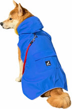 Easy Sporting Dog Raincoat with Soft Non-Stiff Fabric, Waterproof & Reflective Dog rain Jacket for High-Energy Dogs, Dog Poncho with Hood, Adjustable Neck, Belly Strap(Blue, XX-Small)