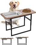 Elevated Dog Bowls for Large and X-Large Breed, 2 Stainless Steel Bowls | 2 Adjustable Heights 14" or 12" Raised Dog Water and Food Bowl with Metal Stand (Upgraded Extra-large Water Bowl)