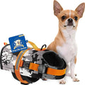 Dog Life Jacket — Premium Swim Vest with SafeChin Anti-Choke Collar | PAWS Aboard Grey Camo | RapidLift Rescue Handle, D-Ring, Reflective Trim | Boating, Kayaking, Pool | XX-Small (Under 6 lbs)